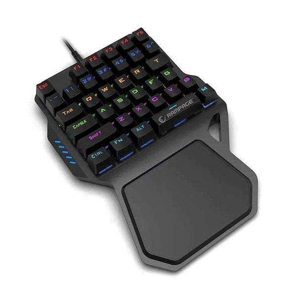 RAMPAGE KB-R77 USB RAINBOW BACKLİGHT OUTEMU BLUE SWITCH MEKANİK 36 TUŞLU MİNİ GAMİNG OYUNCU KLAVYESİ