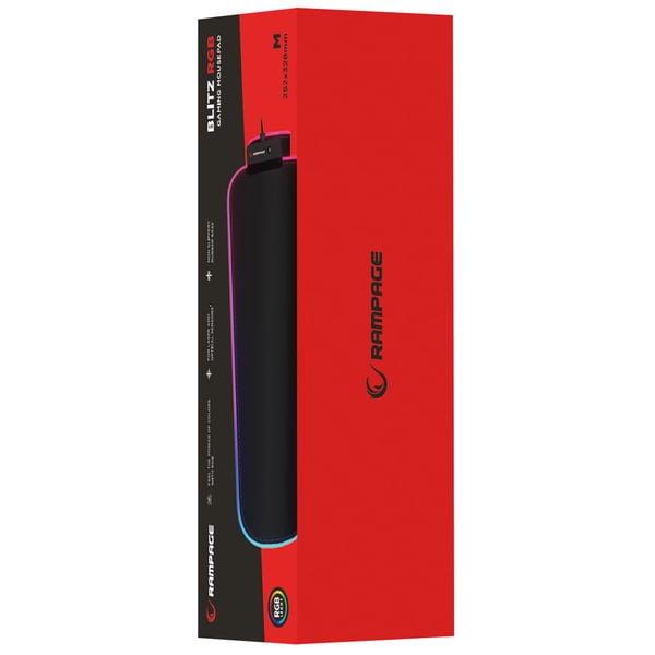 RAMPAGE MP-23 BLITZ M RGB SİYAH GAMING MOUSE PAD (252X328X3 MM)