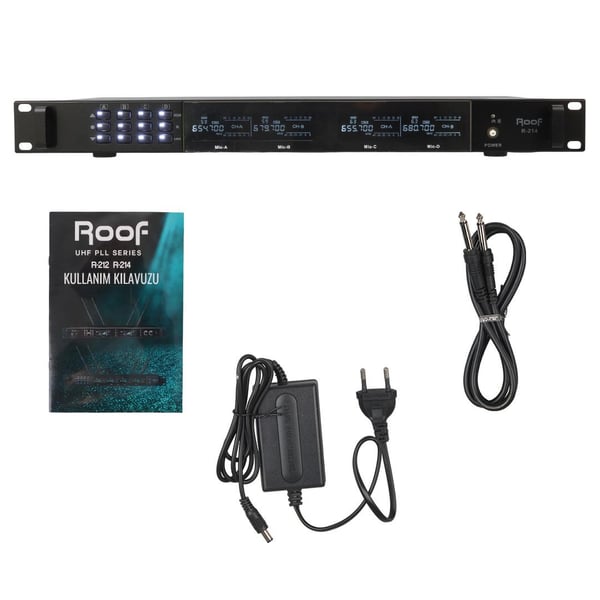 ROOF R-214 UHF 4'LÜ KABLOSUZ MİKROFON RECEIVER Fiyatı - Merter Elektronik