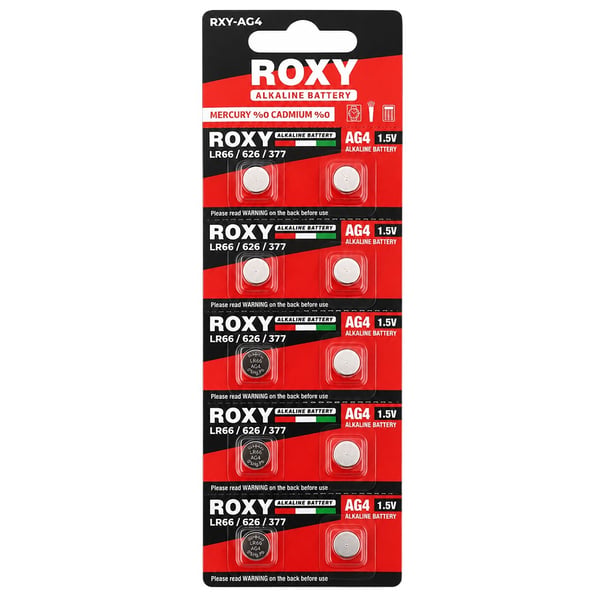 ROXY RXY-AG4 LR66 / 626 / 377 18 MAH ALKALIN SAAT PIL (10'LU BLISTER PAKET) Fiyatı - Merter Elektronik