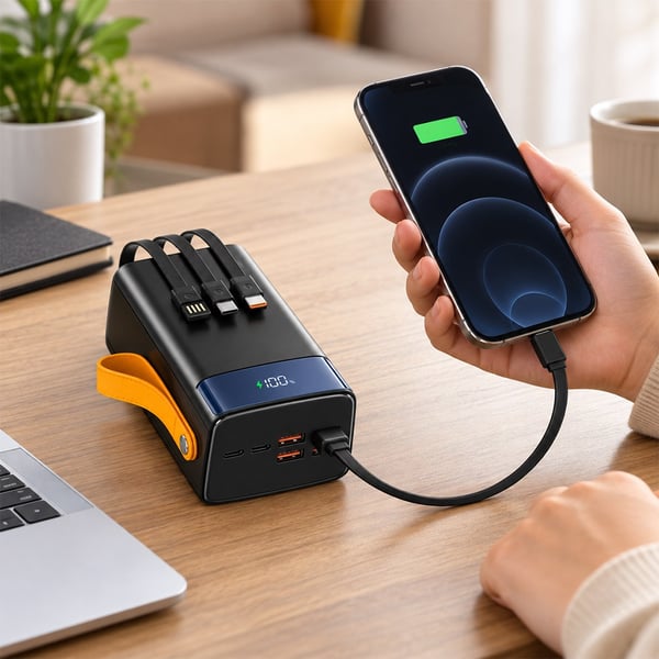 SNAPRON SNP-3050 22.5W LCD ERKAN PD 50.000MAH DAHİLİ KABLOLU HIZLI ŞARJLI POWERBANK