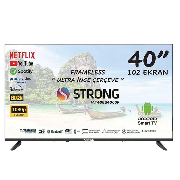 STRONG MT40ES4000F 40 101 EKRAN UYDU ALICILI ANDROID SMART HD LED TV (BLUETOOTH-VGA-3*HDMI-2*USB