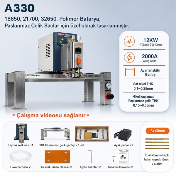 SUNNKO 330 12 KW 2000A PNÖMATİK NOKTA KAYNAK MAKİNESİ Fiyatı - Merter Elektronik