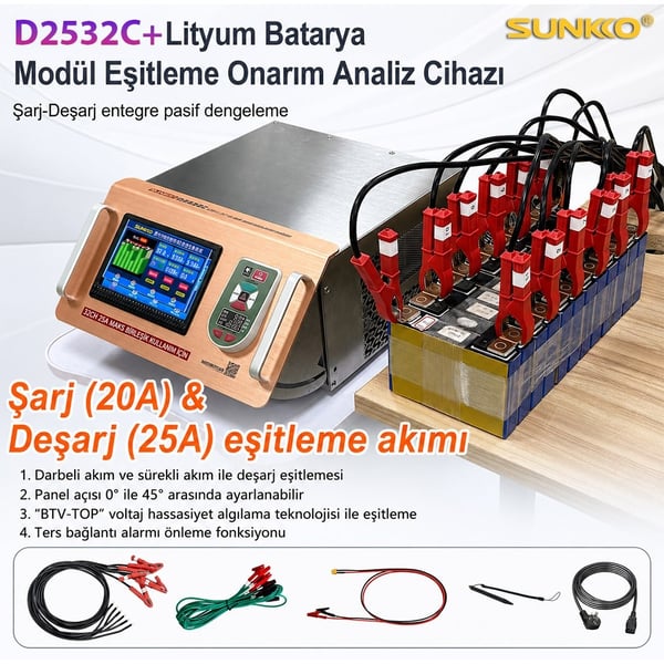 SUNKKO D2532C+WIFI LITHIUM PİL DENGELEME MAKİNESİ Fiyatı - Merter Elektronik