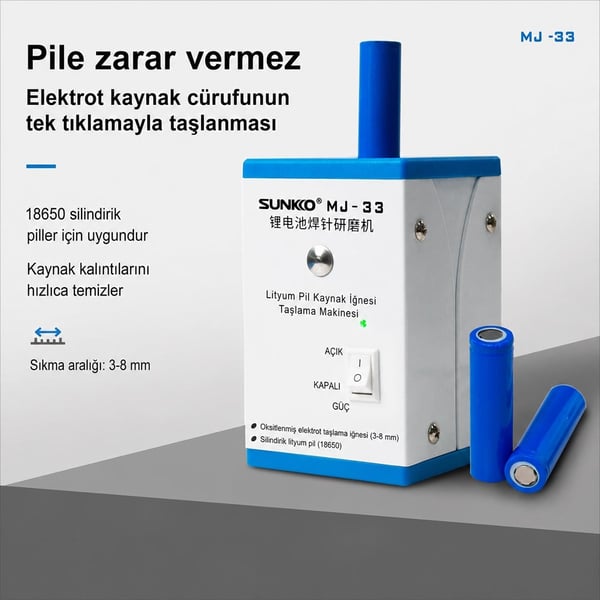 SUNKKO MJ-33 PİL TAŞLAMA MAKİNESİ Fiyatı - Merter Elektronik