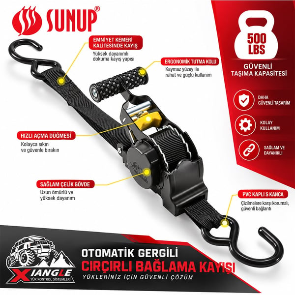 SUNUP SN-37789 3 METRE OTOMATİK GERİ ÇEKİLEBİLİR YÜK TAŞIMA HALATI Fiyatı - Merter Elektronik