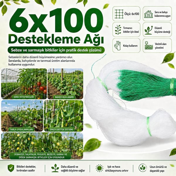 SUNUP SN-38883 BİTKİ TIRMANMA AĞI 6X100M