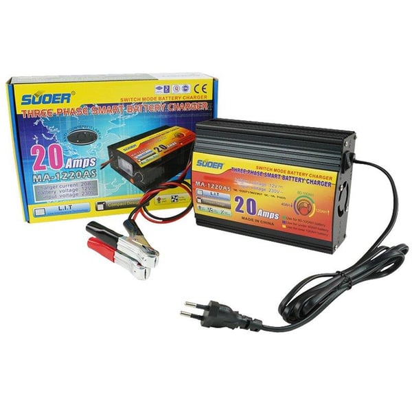 SUOER MA-1220AS 12 VOLT - 20 AMPER AKILLI AKÜ ŞARJ CİHAZI