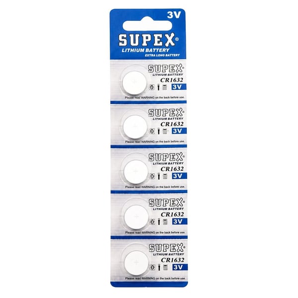 SUPEX CR1632 3 VOLT LİTYUM 1632 DÜĞME PİL (5'Lİ PAKET) Fiyatı - Merter Elektronik