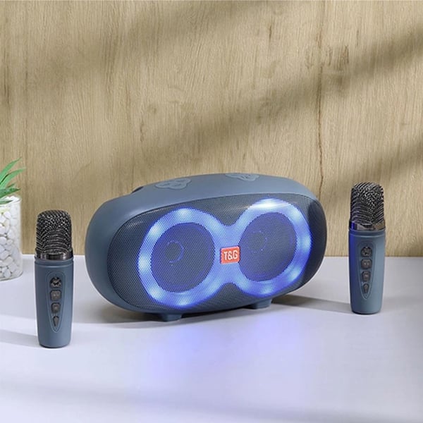 T G TG542DK USB/SD/FM/BLUETOOTH DESTEKLİ TAŞINABİLİR 2 EL MİKROFONLU LED IŞIKLI WIRELESS HOPARLÖR - SPEAKER