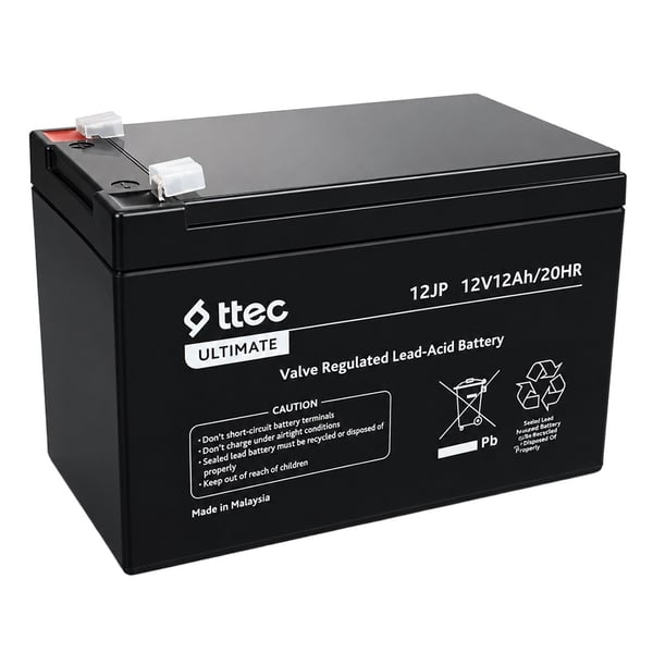 TTEC 12JP 12 VOLT - 12 AMPER KURU AKÜ  (151 X 98 X 100 MM) - 3,45 KG Fiyatı - Merter Elektronik