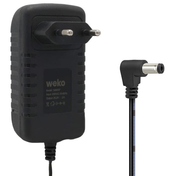 WEKO 25.2 VOLT - 2 AMPER 5.5*2.5 UÇLU YERLİ ÜRETİM PRİZ TİPİ ADAPTÖR