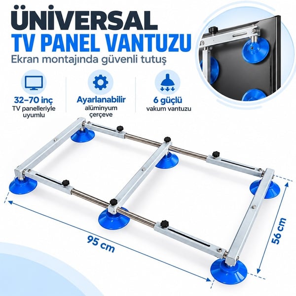 WEKO 32''- 70'' VAKUMLU ALÜMİNYUM PANEL TAŞIYICISI (EKRAN PANEL VANTUZ 6'LI)