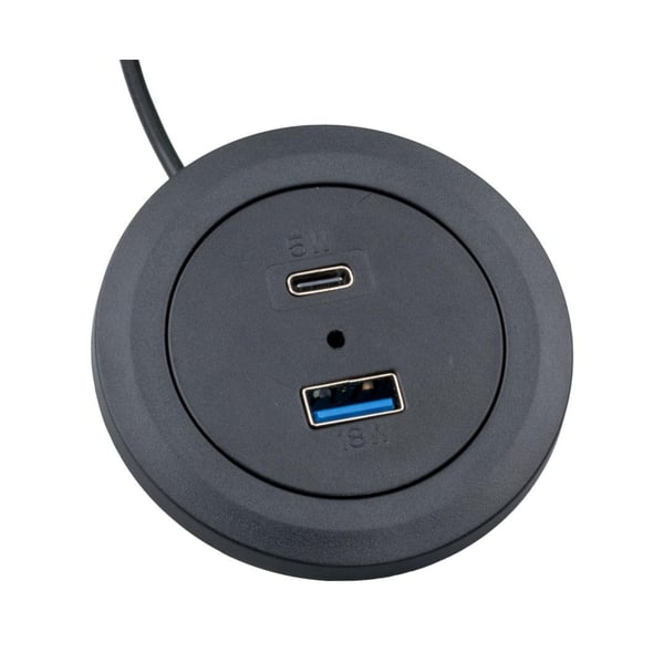 WEKO GÖMÜLÜ MASAÜSTÜ 5.5*2.1MM GİRİŞ / USB 18W TYPE C 5W ÇIKIŞ MOBİLYA ŞARJ CİHAZI MBLY-25467