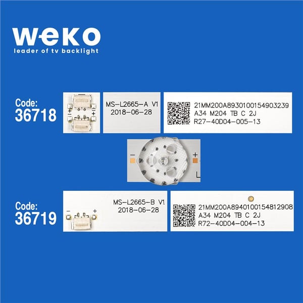 Wkset-5895 36718X1 36719X2 Ms-L2665-A V1 Ms-L2665-B V1 3 Adet Led Bar (Çift Soket) Fiyatı - Merter Elektronik