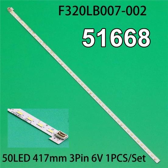WKSET-6668  F320LB007-002 50 LEDLİ 41,7 CM 6V  1 ADET LED BAR (50LED)