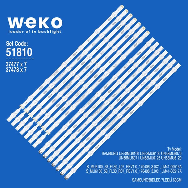 Wkset-6810 37477X7 37478X7 V7Du-580Dca/B  14 Adet Led Bar Fiyatı - Merter Elektronik