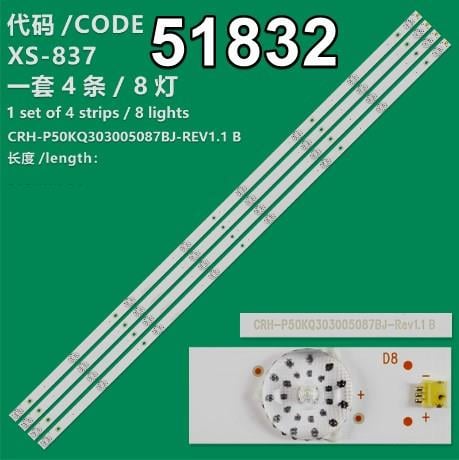 WKSET-6832 37505X4 CRH-P55KQ3030040983N-REV1.1  4 ADET LED BAR 3V
