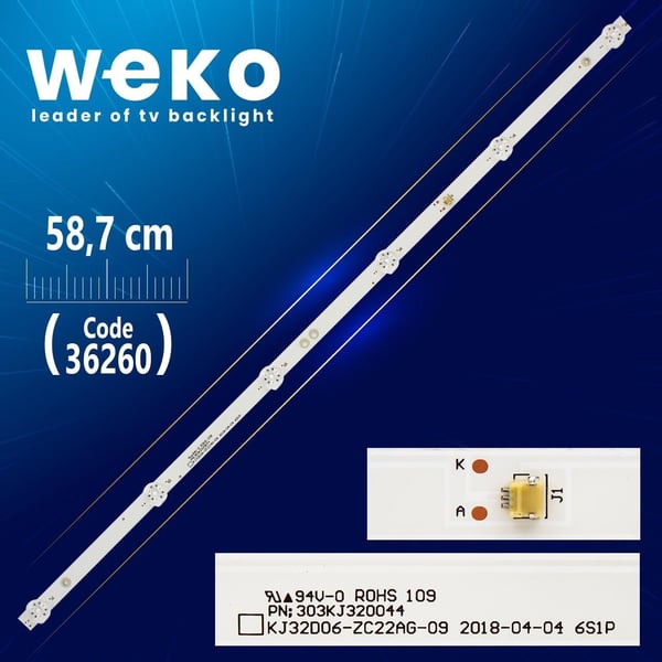 XMNJ32D06-ZC22AG-03E 303XM320032E 6 LEDLİ 58,7 CM 6 VOLT