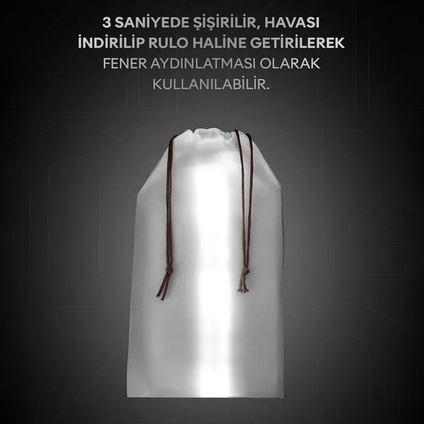 ZMR ZMR-385/S.00 USB VE GÜNEŞ ENERJİSİ ŞARJ EDİLEBİLEN KATLANIR ŞİŞİRİLEBİLİR BEYAZ LEDLİ SİYAH AYDINLATMA TÜPÜ