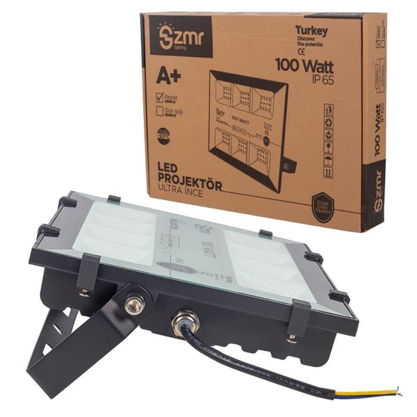 ZMR ZMR-PJ-04 100 WATT - 220 VOLT 6500K IP66 150* IŞIK AÇISI DRIVERLI BEYAZ KASA LED PROJEKTÖR