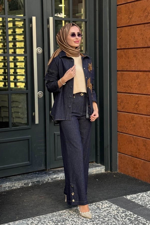 CEREMONY Örme Denim Gömlek 26K111 Lacivert