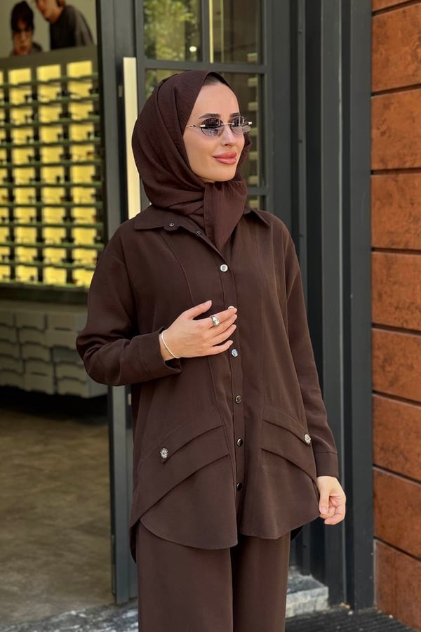 ceremony Pantolonlu Venüs Takım 26K955 Kahverengi