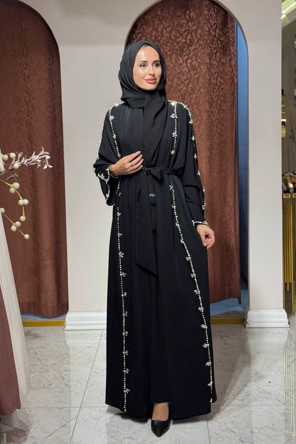 Etrucci İkili Abaya Takım 6262 Siyah