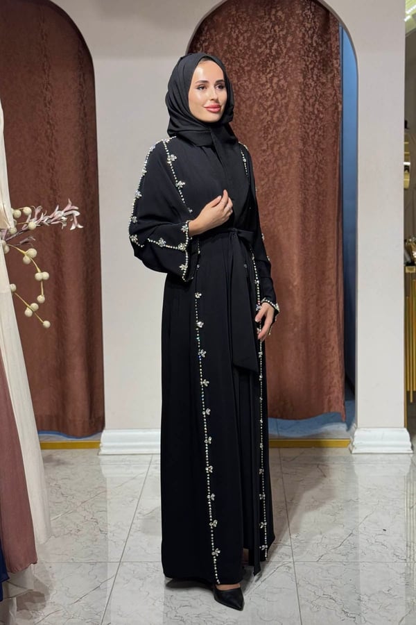Etrucci İkili Abaya Takım 6262 Siyah