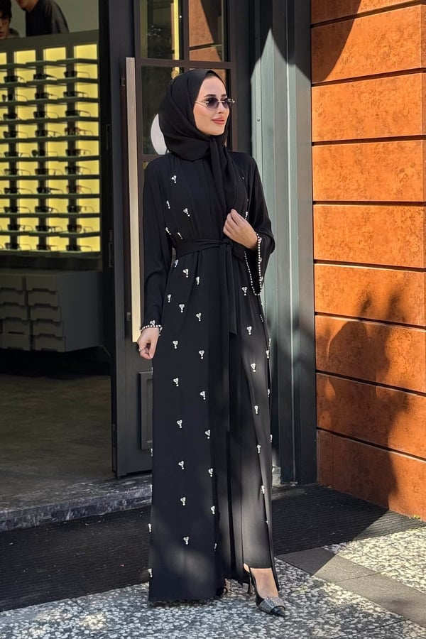 Etrucci İkili Abaya Takım 6280 Siyah