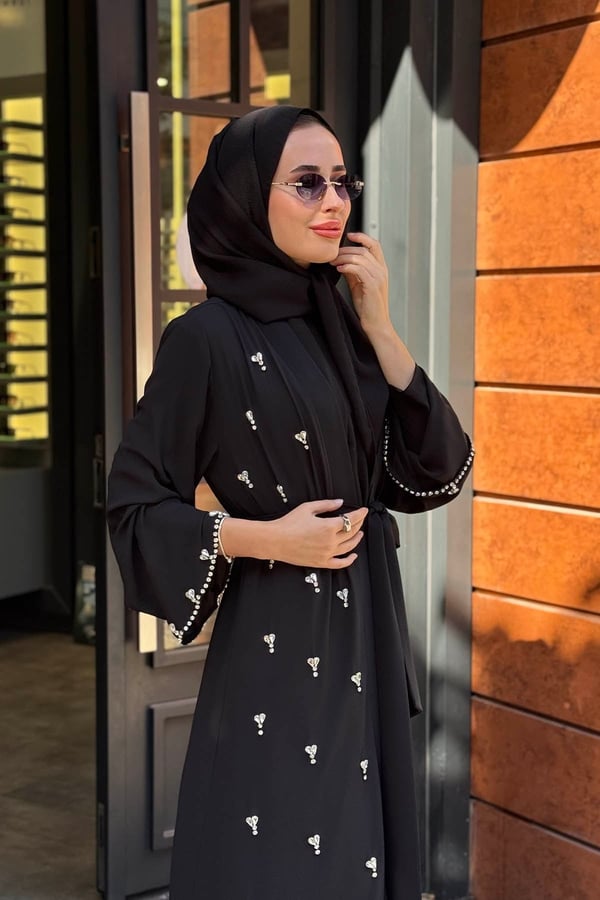 Etrucci İkili Abaya Takım 6280 Siyah