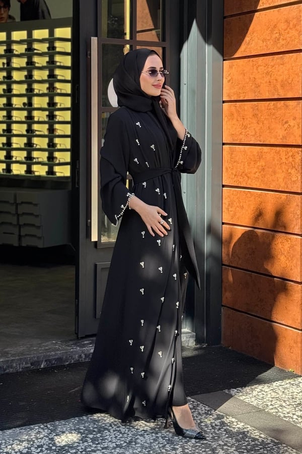 Etrucci İkili Abaya Takım 6280 Siyah