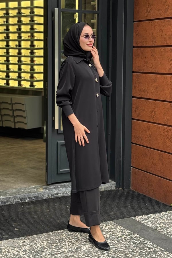 FUAT GÜRŞEN Triko Tunik 26K-6930 Siyah