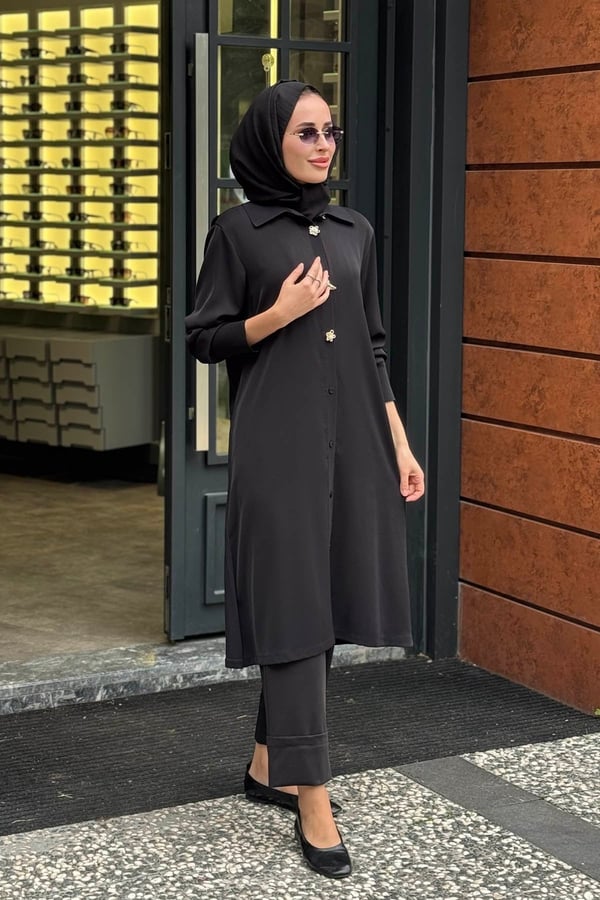 FUAT GÜRŞEN Triko Tunik 26K-6930 Siyah