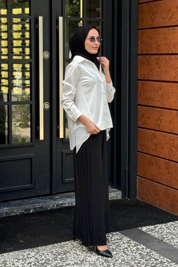 FUAT GÜRŞEN Tunik 26K-6319 Ekru