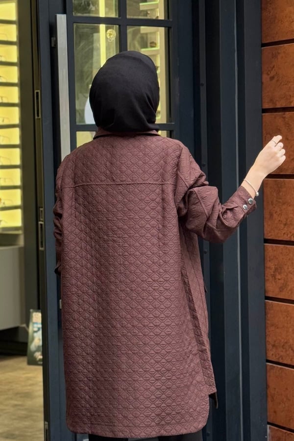 İNVEE Kapitone Gömlek 6879 Kahve