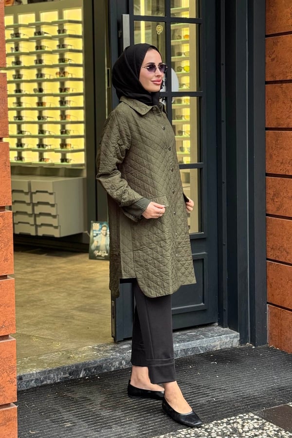 İNVEE Kapitone Gömlek 6879 Nefti