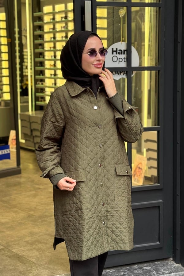 İNVEE Kapitone Gömlek 6879 Nefti