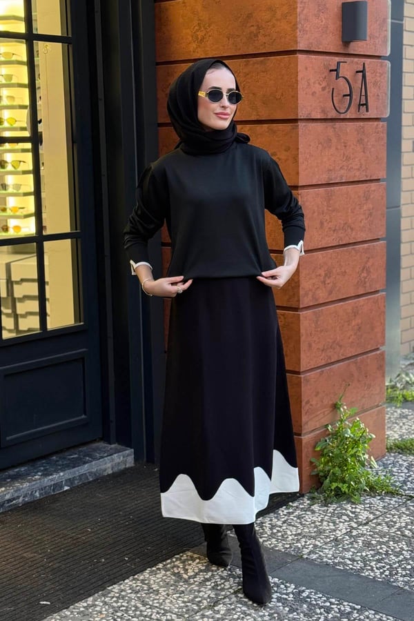 İNVEE Triko Etek 6905 Siyah