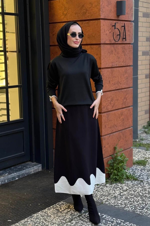 İNVEE Triko Etek 6905 Siyah