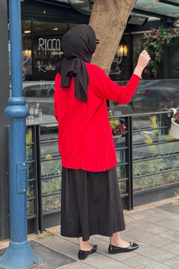 İNVEE Triko Tunik 7194 Kırmızı