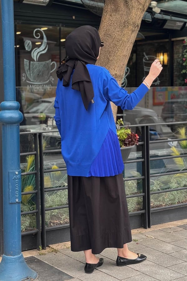 İNVEE Triko Tunik 7194 Saks Mavi
