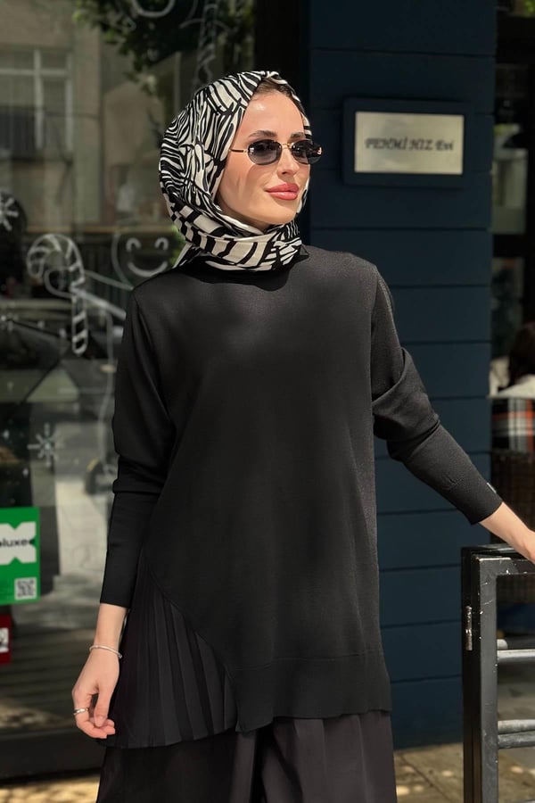 İNVEE Triko Tunik 7194 Siyah
