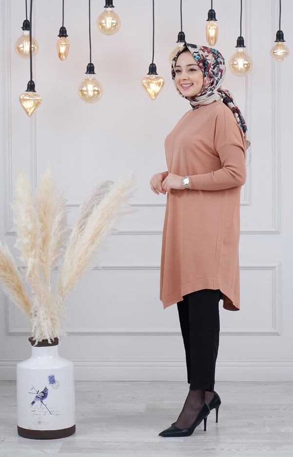 İNVEE Tunik 6166 Açık Soğan Kabuğu