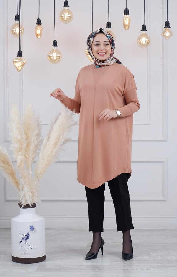 İNVEE Tunik 6166 Açık Soğan Kabuğu