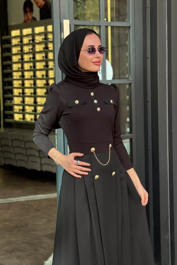 JAMİLA SARAH Ariella Elbise FW27-3404 Siyah