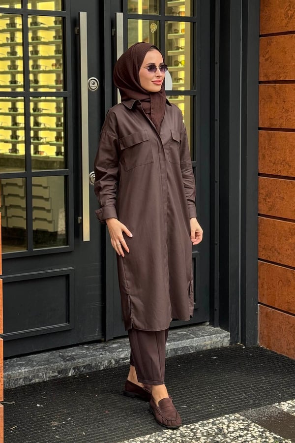 KAYRA Tunik KY-A26-81023 Koyu Kahve