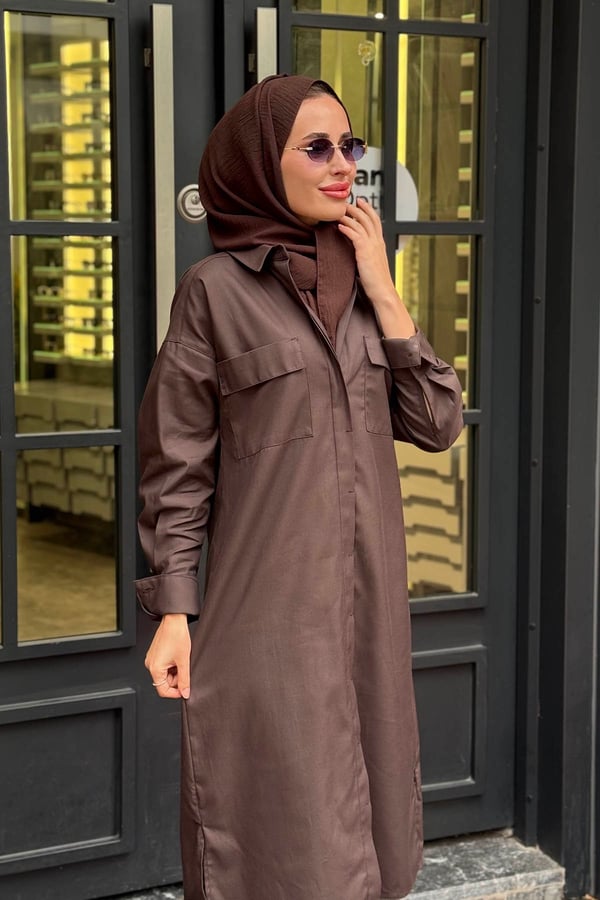 KAYRA Tunik KY-A26-81023 Koyu Kahve