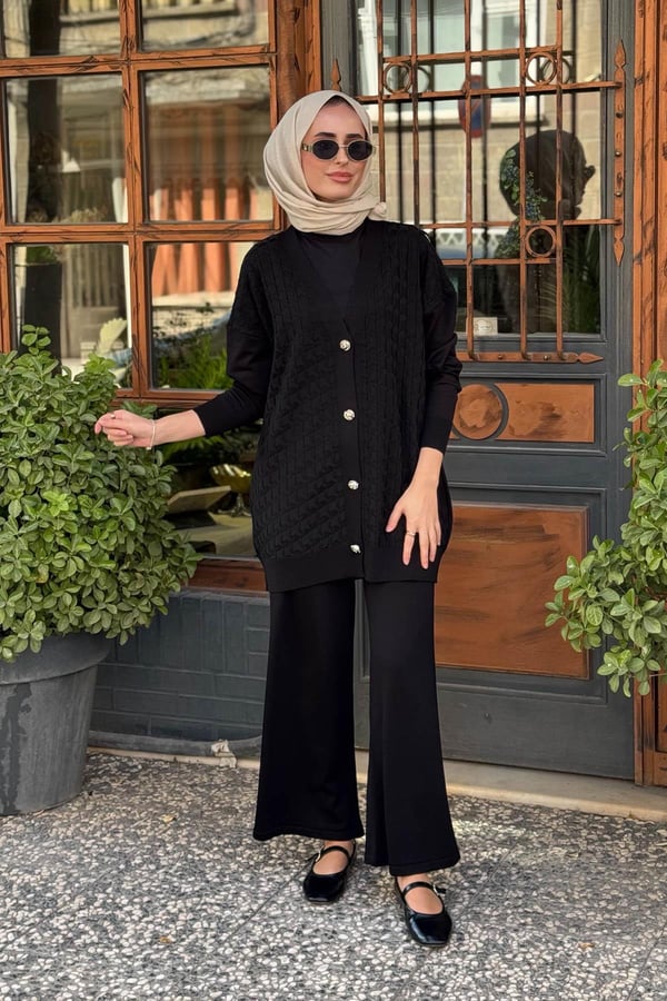 MAGAZİN Triko Pantolon 25019 Siyah