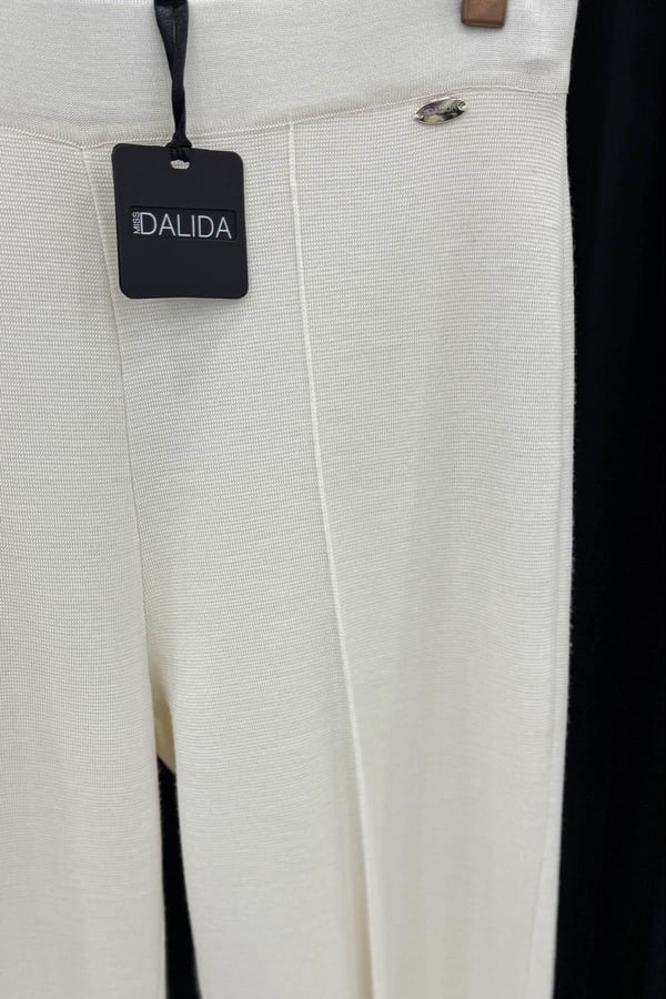 MİSS DALİDA Dar Paça Triko Pantolon T25K-7000 Ekru